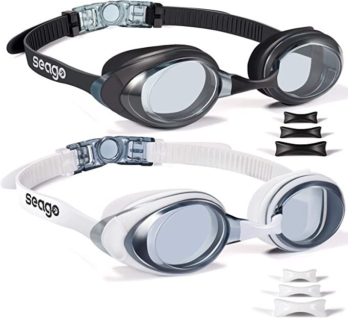 Swimming Goggles 2 Pack Anti-fog Anti-UV Silicone Swim Goggles Adult Women Men | Amazon (US)
