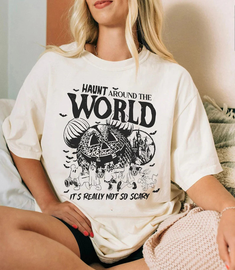 Disney Haunt Around the World Shirt, Mickey and Friends Ghost Halloween Pumpkin Tshirt, Mickey's ... | Etsy (US)