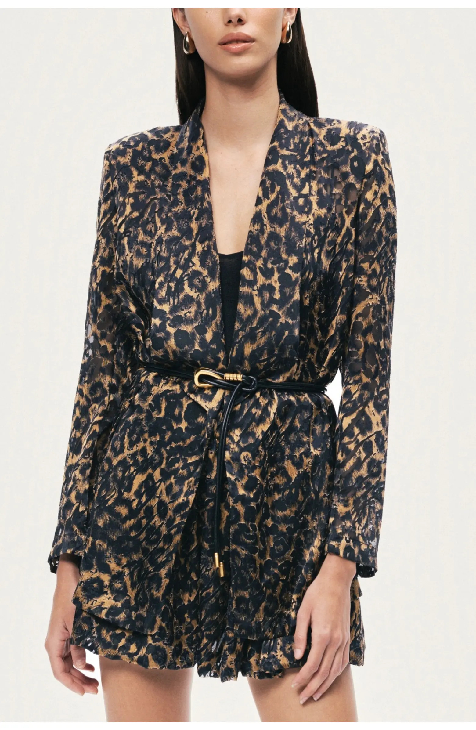 Printed Leopard Belted Jacket | Nordstrom