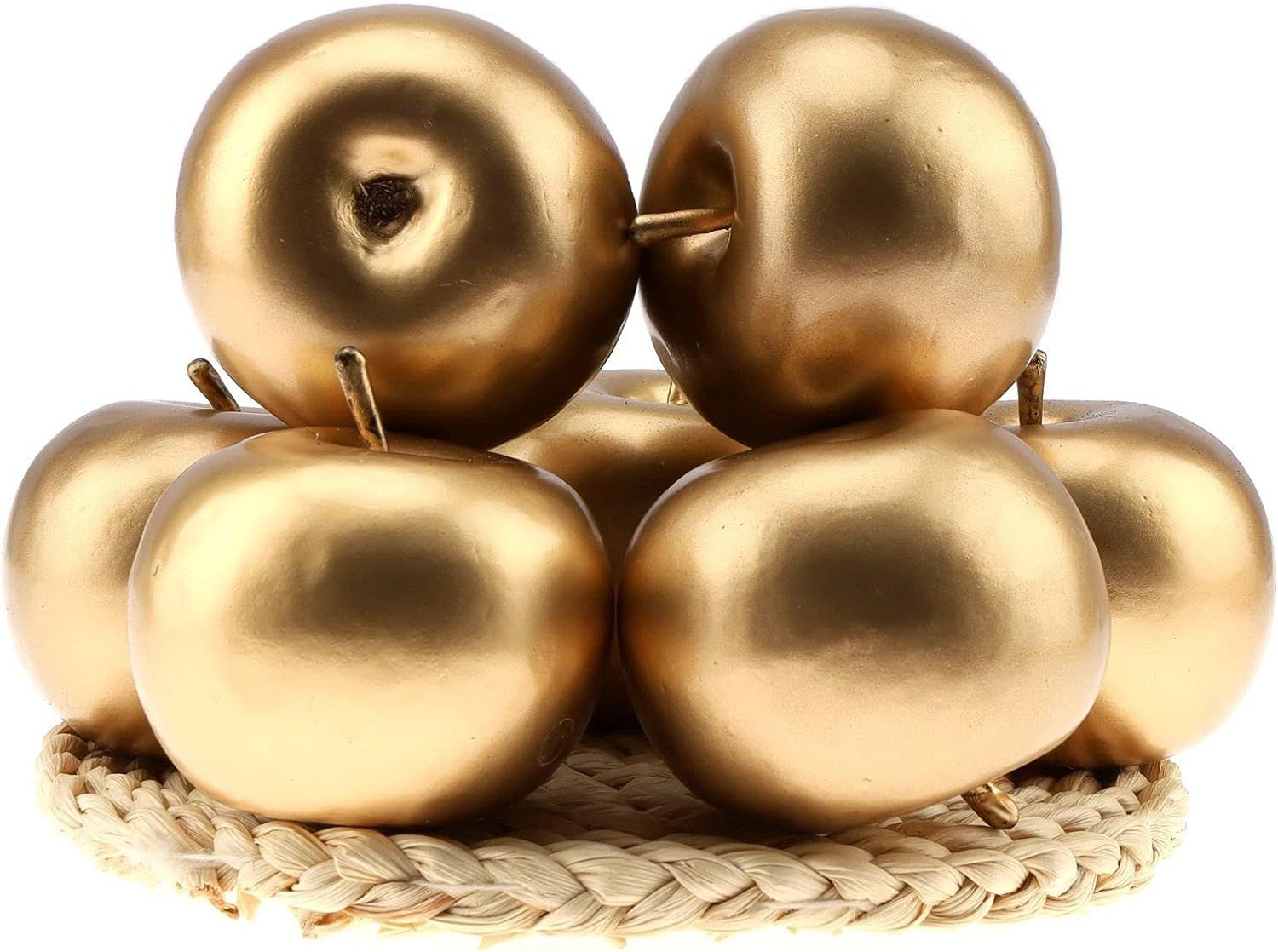 Gresorth 6 PCS Artificial Gold Apple Fake Apples Fruit Home Party Christmas Decoration | Amazon (US)
