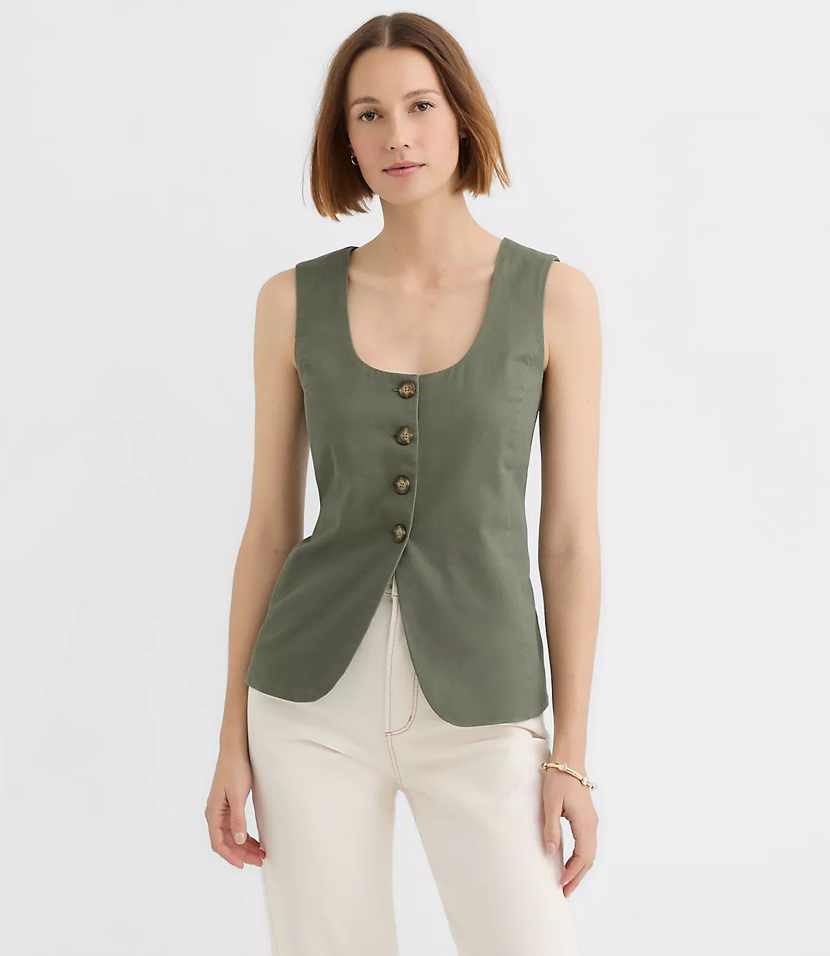 Twill Tie Back Vest Top | LOFT