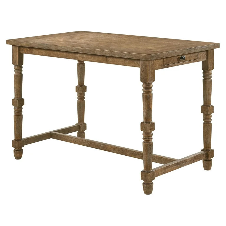 ACME Farsiris Counter Height Table in Weathered Oak | Walmart (US)