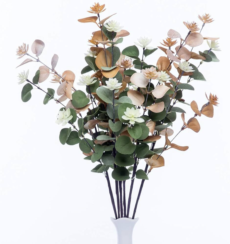 UiiziC Artificial Flowers Wedding Bouquets Fake Plastic Leaves Flowers for Home Party Hotel Cente... | Amazon (US)