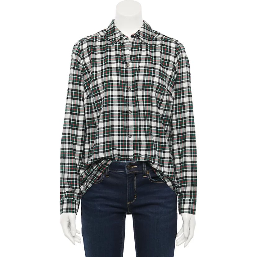 Women's Croft & Barrow® Plaid Flannel Shirt | Kohl's