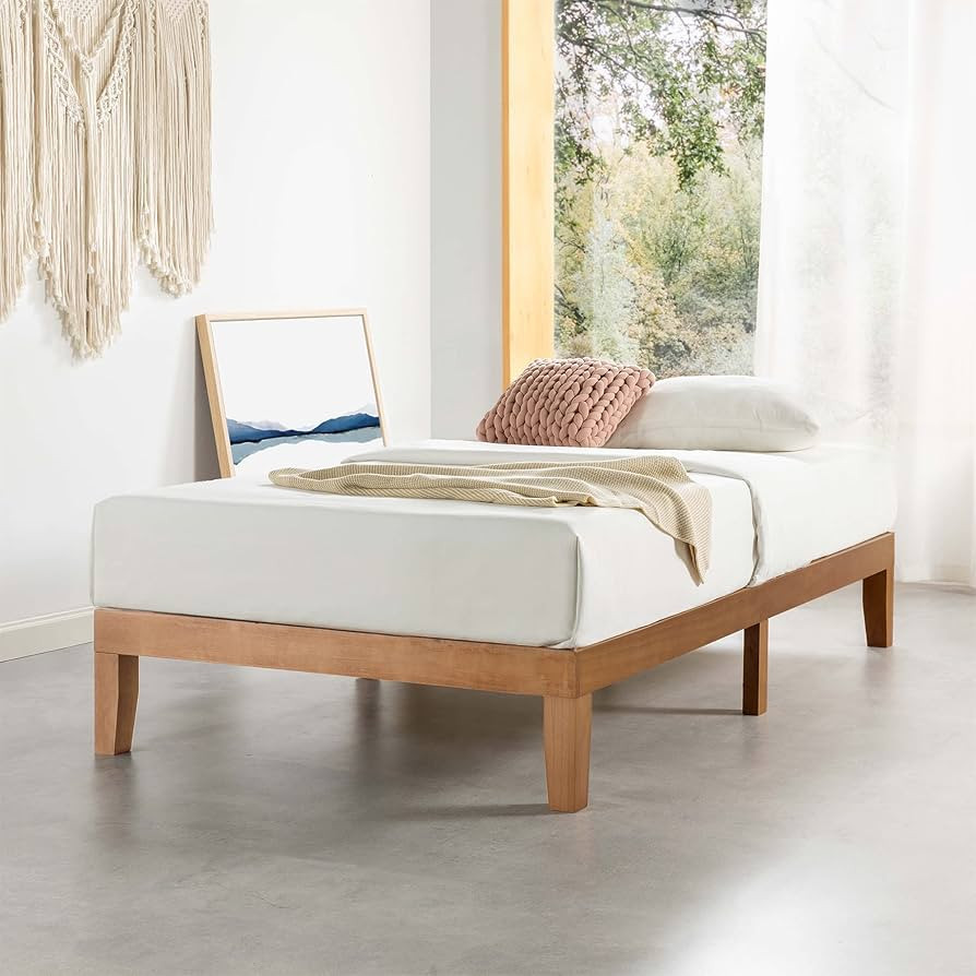 Mellow Naturalista Classic 12-Inch Solid Wood Platform Bed | Wooden Slats, No Box Spring Needed, ... | Amazon (US)