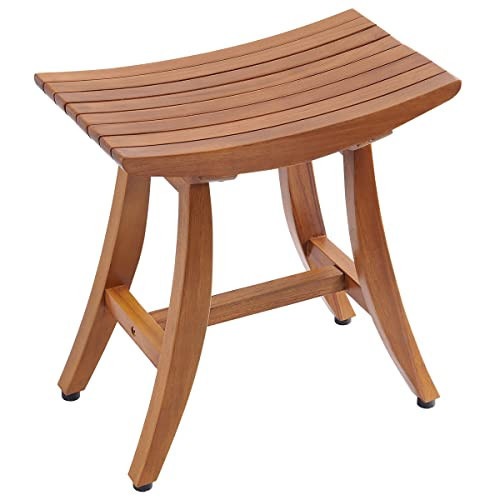 18" Teak Shower Bench, Teak Shower Stool, Shower Chair Wood, Shower Stool Wood, Teak Shower Seat,... | Amazon (US)