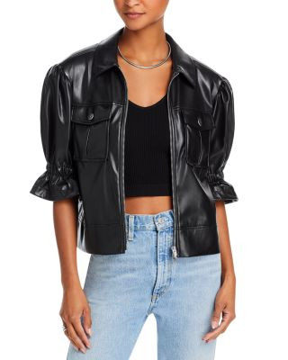 Cinq a Sept Faux Leather Puff Sleeve Jacket | Bloomingdale's (US)