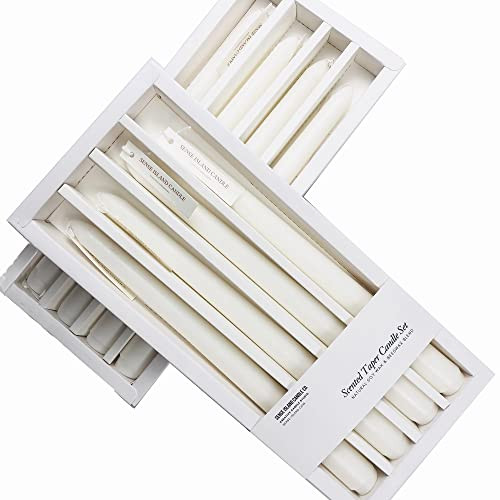 Taper Candles 10'' White Candle Sticks Set of 8 | White Tea Scented Natural Soy Wax Candlesticks for Home Decorations, Tapered Candles for Mantles,Wedding, House Warming Gifts | Amazon (US)