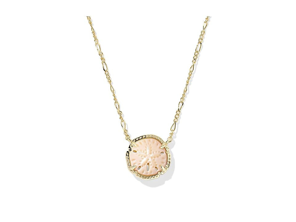 Kendra Scott Sand Dollar Short Pendant Women's Necklace Women's Necklace Gold Natural Mother Of Pearl, Brass/Pearl/Rhodium-Plated | Zappos