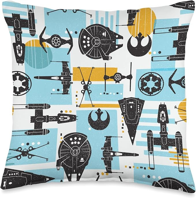 Star Wars Vehicles Millennium Falcon Color Block Throw Pillow | Amazon (US)