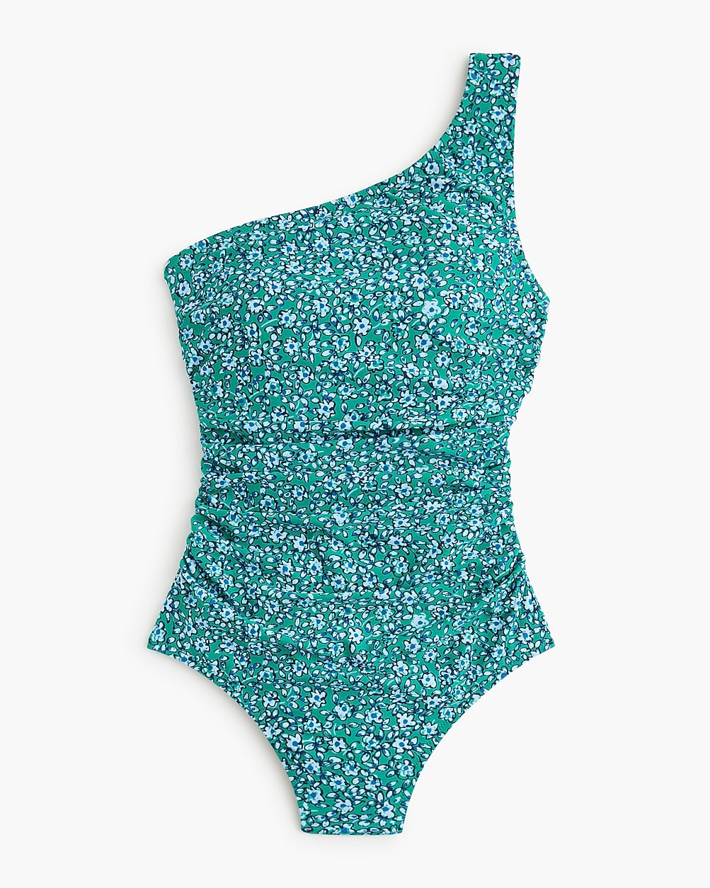 Printed ruched one-shoulder swimsuit | J.Crew Factory