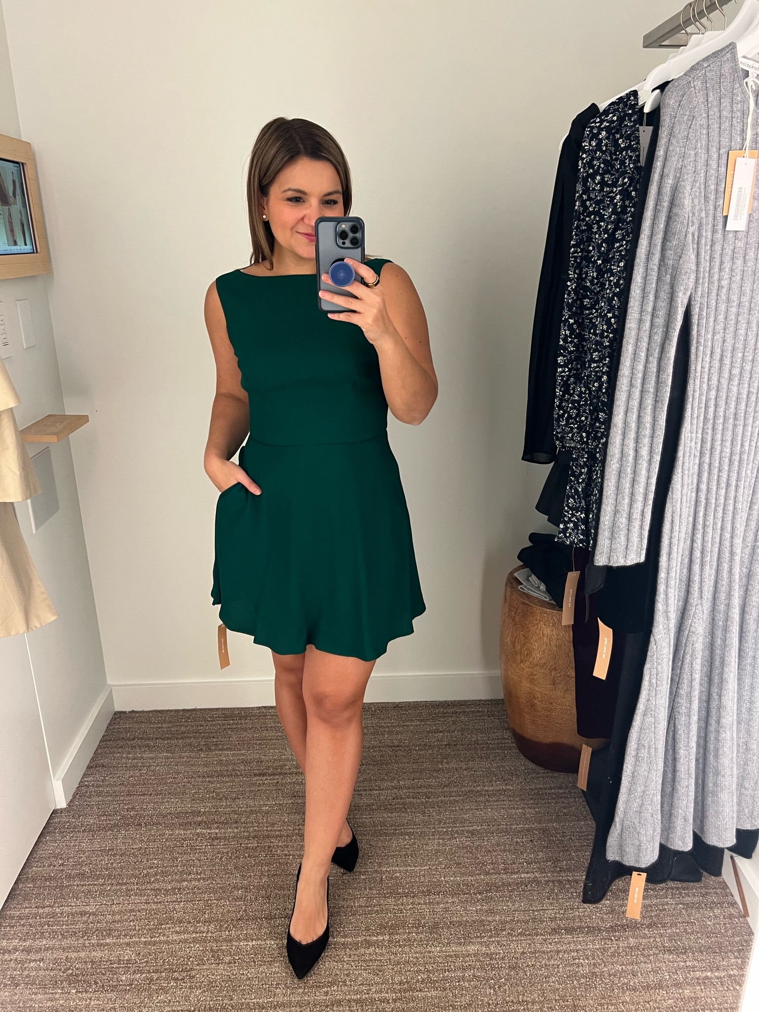 Easy simple dress with pockets! I tried on a size 4 and I had some room. Great for office parties!

#LTKsalealert #LTKHoliday #LTKCyberWeek