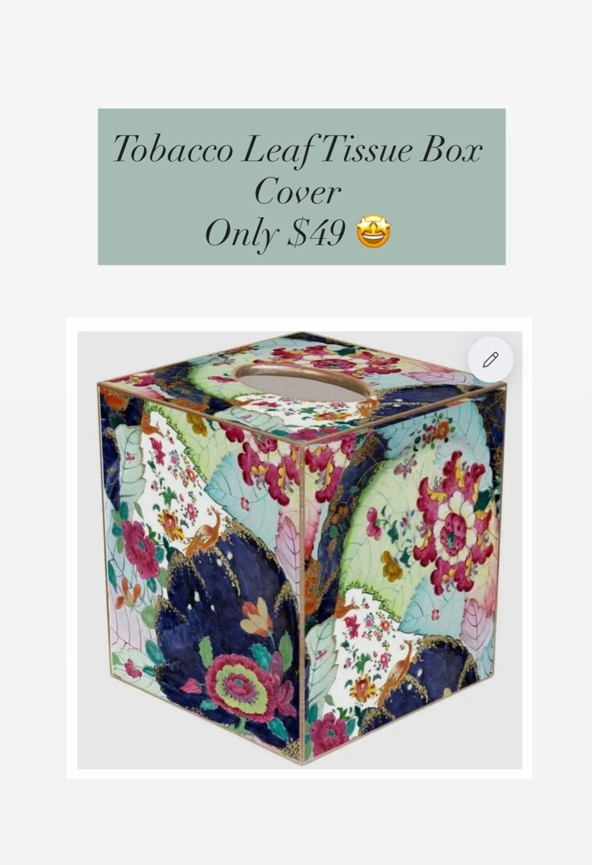 Tobacco leaf tissue box cover for my grand milennial girlies 💐🤩

#LTKHome