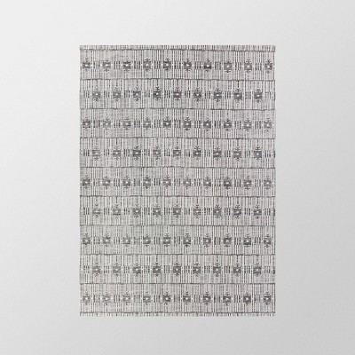 9'2"x12' Retro Repeat Outdoor Rug Black - Threshold™: Weather-Resistant Geometric Polypropylene... | Target