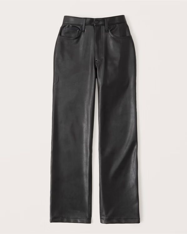 Curve Love Vegan Leather 90s Relaxed Pants | Abercrombie & Fitch (US)