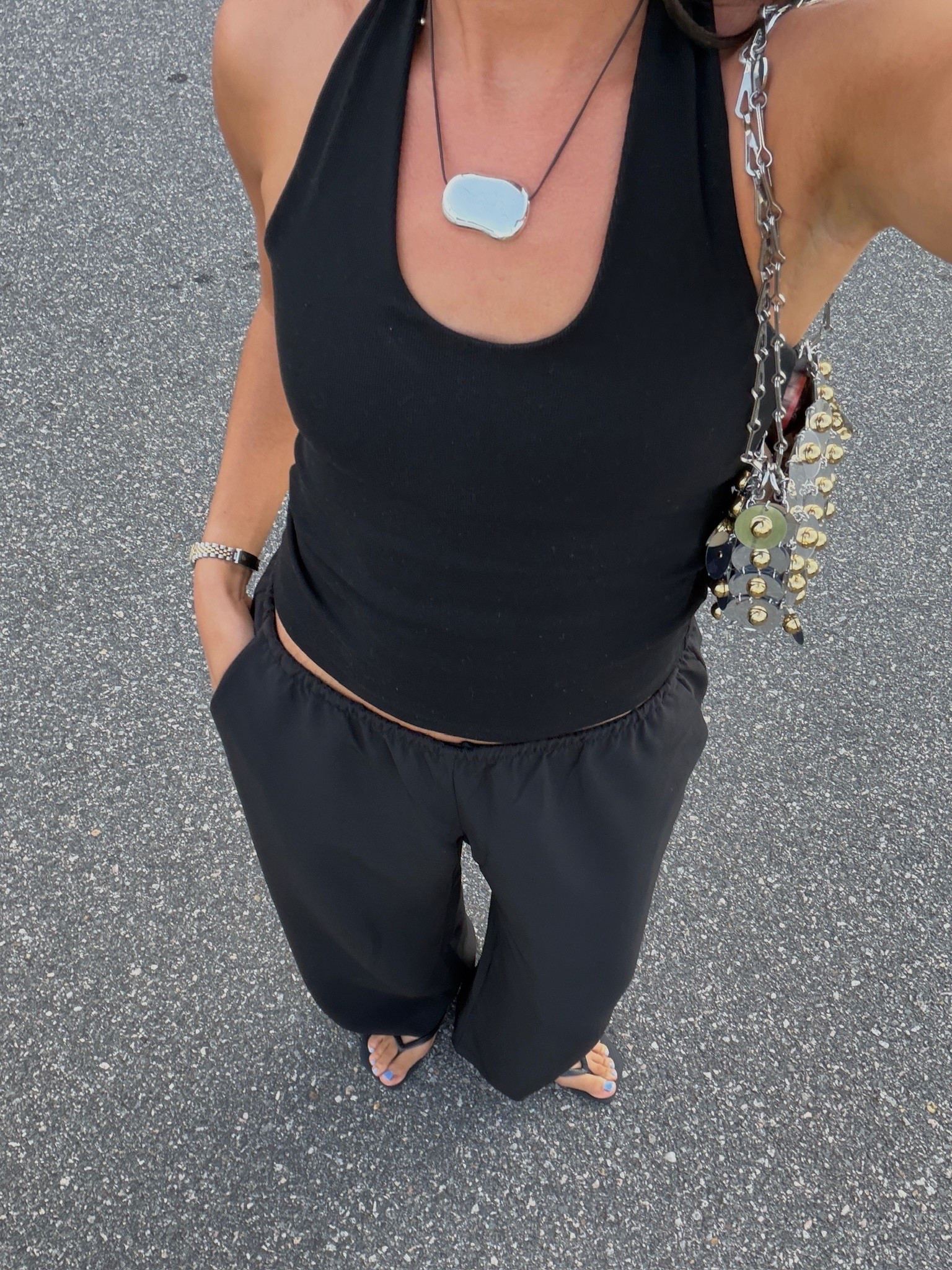 Chic summer outfit! This halter tank is so comfortable and flattering!! Wearing size S tank (code NENAXSPANX to save) and size S wide-leg pants (40% OFF!! Plus an extra 10% off with code GREAT) 

fall transitional outfit, casual outfit, gap sale, sale alert, date night outfit, dinner outfit, fall outfits women

#LTKmomlife #LTKSeasonal #LTKSaleAlert
