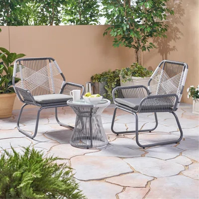 3PC Patio Table And Chairs Set | Wayfair North America