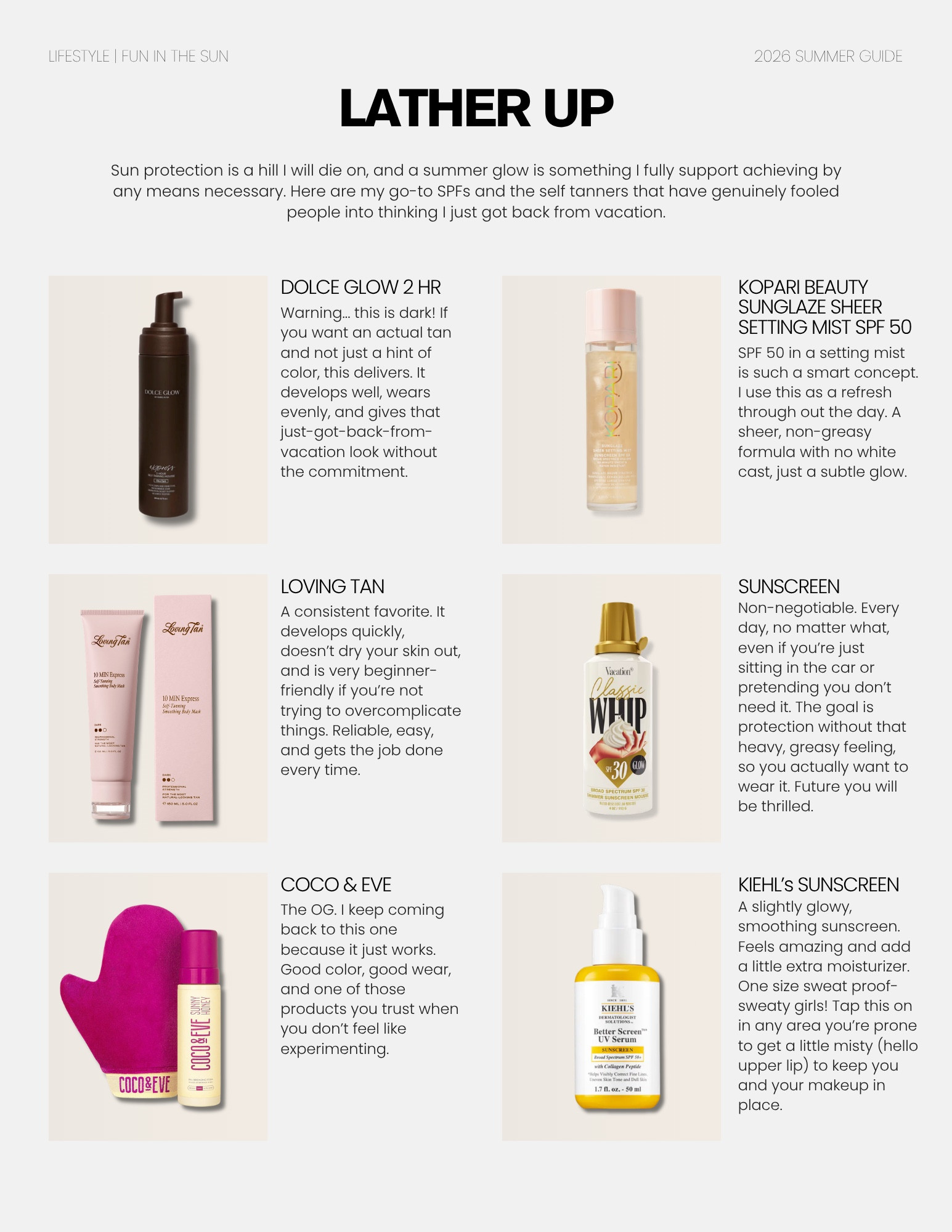 Summer guide: spf and self tanner

#LTKSeasonal #LTKOver40 #LTKMidsize