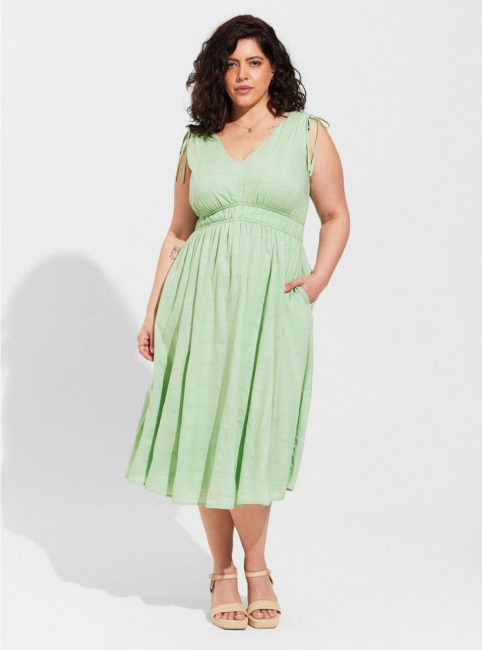 Midi Voile Tie Sleeve Dress | Torrid (US & Canada)