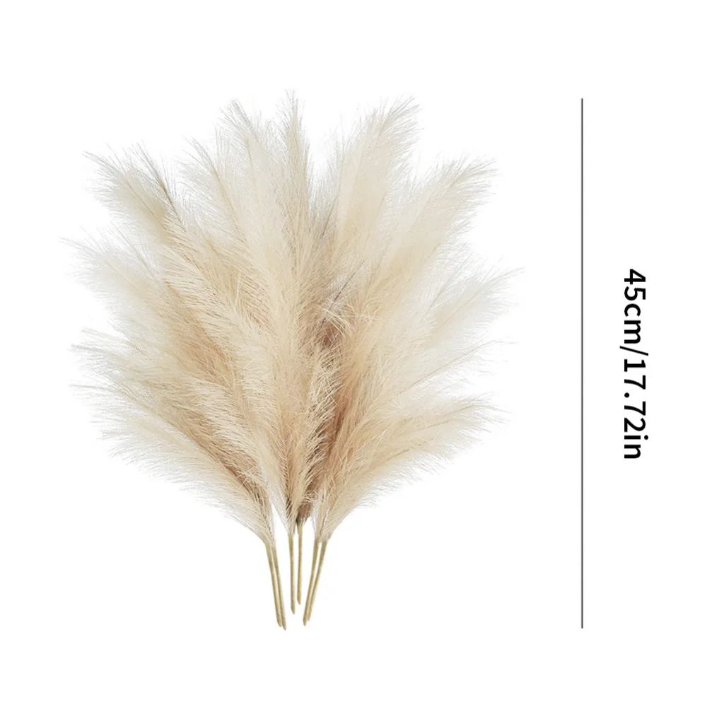 6PCS Faux Pampas Grass 18" Tall Decor, Small Pompous Artificial Dried Pompas Grass, Fake Pampas F... | Walmart (US)