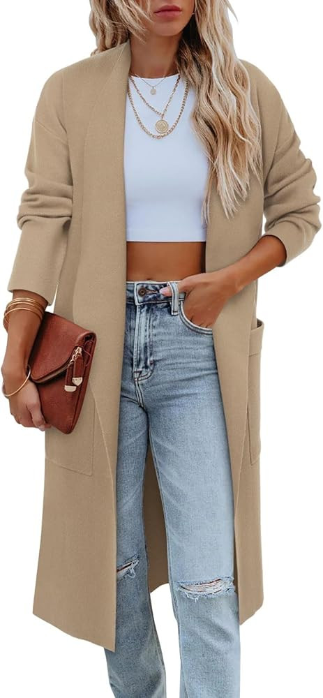 CHICZONE Women Long Cardigan Long Sleeve Casual Fall Winter Classic Cardigans Sweater | Amazon (CA)