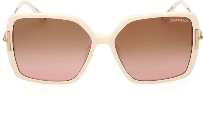 Joanna 59mm Gradient Polarized Butterfly Sunglasses | Nordstrom