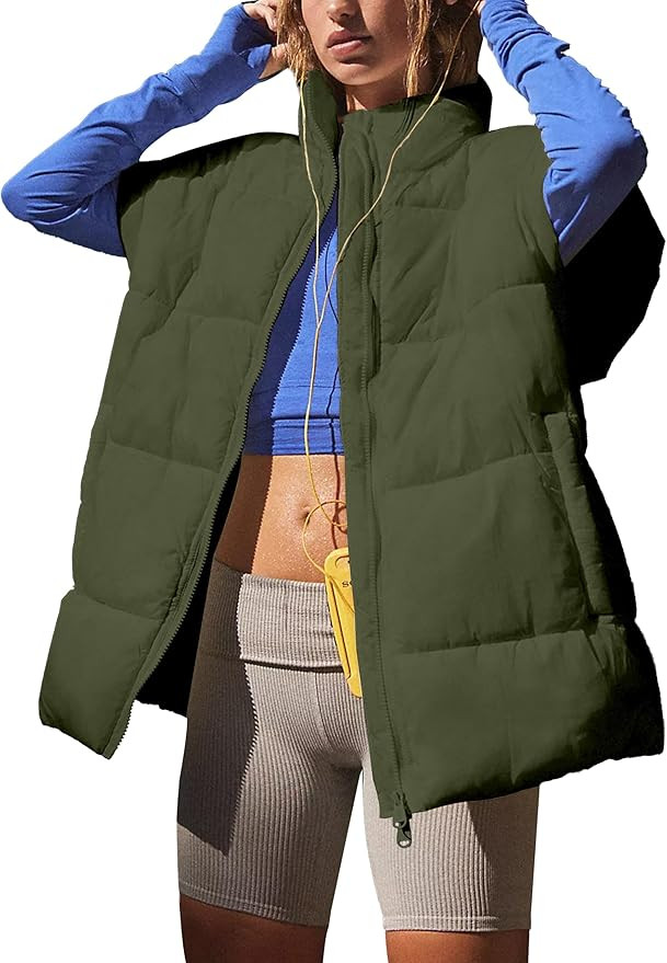 AMEBELLE Women's Oversized Puffer Vest Winter Quilted Lightweight Stand Collar Warm Padded Gilet ... | Amazon (US)
