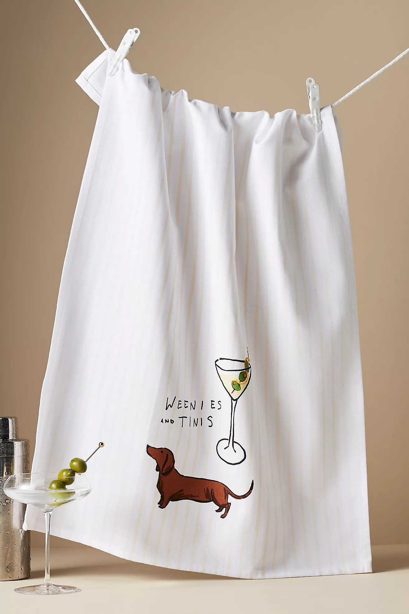 Weenies & Tinis Dish Towel | Anthropologie (US)