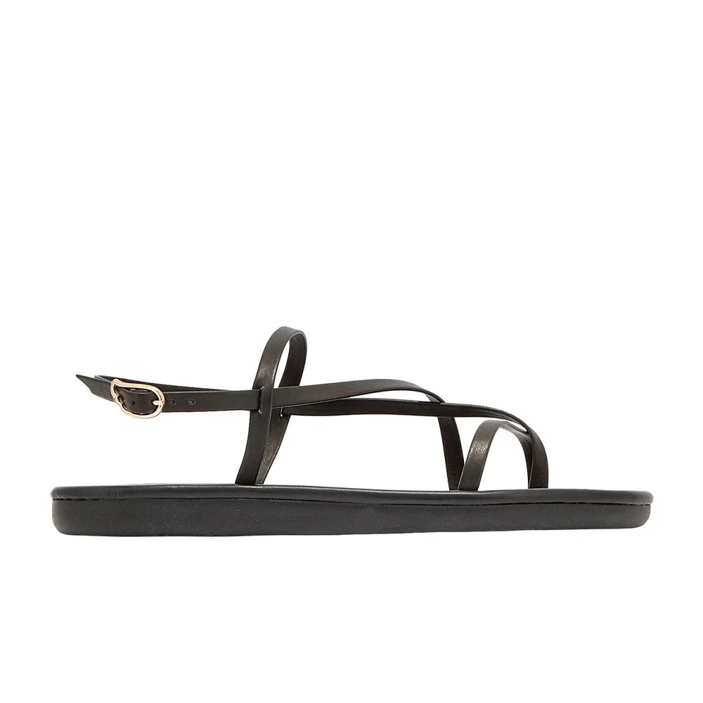 Alethea Flip Flop Leather Black | Ancient Greek Sandals
