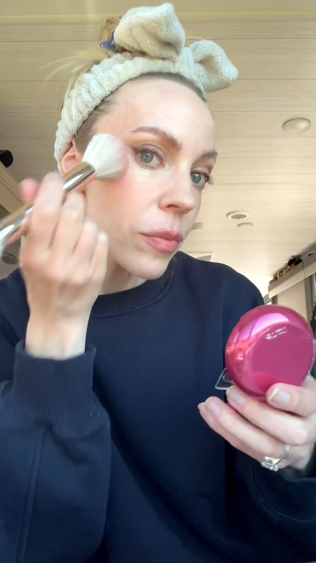 Trying some new makeup from @Tarte - this blush duo is so good! Shade is ‘Birthday Cake’