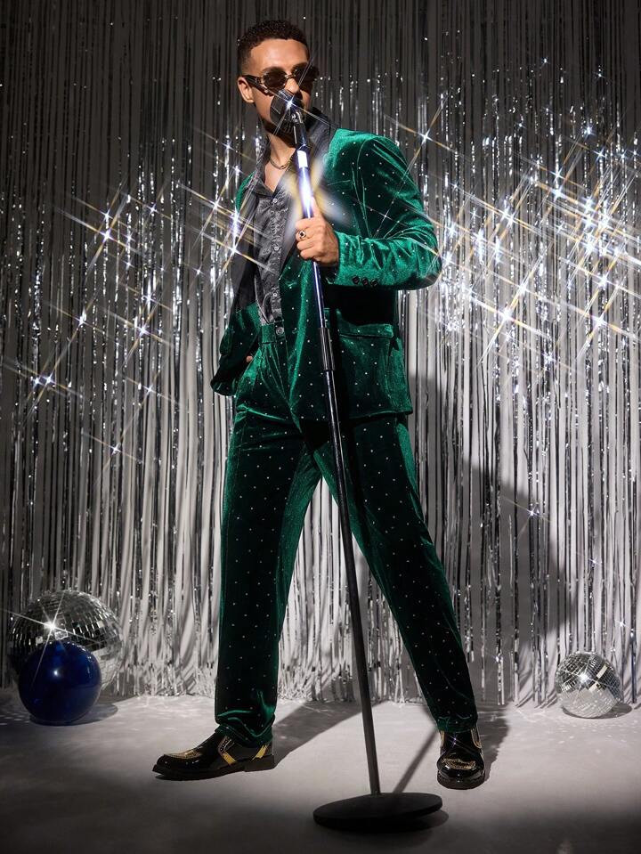 Manfinity NiteLyfe 2pcs Casual Loose Fit Men Long Sleeve Jacket And Elastic Waist Pants Set | SHEIN