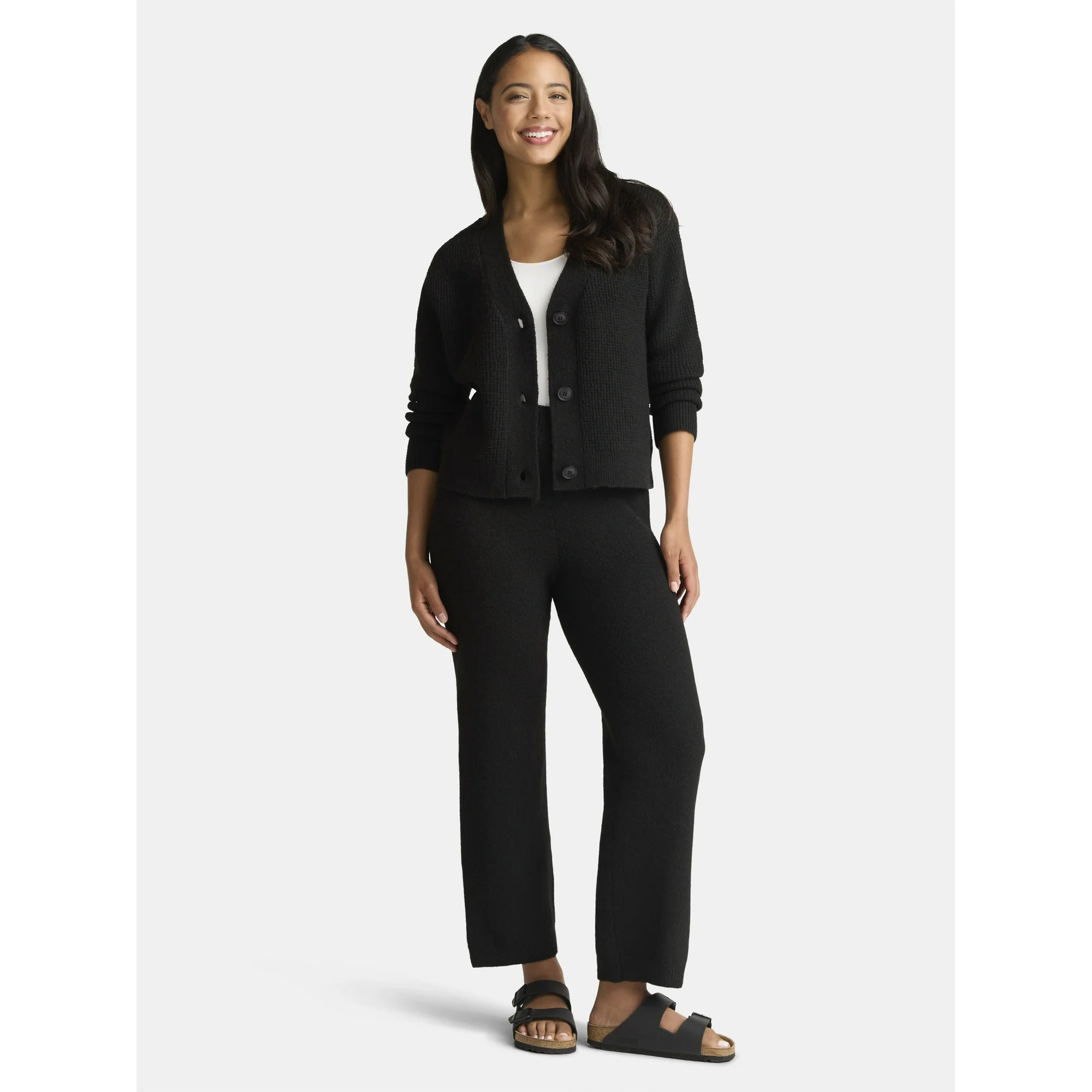 Time and Tru Women's Cardigan and Pants Sweater Set, 2-Piece, Sizes XS-XXXL | Walmart (US)