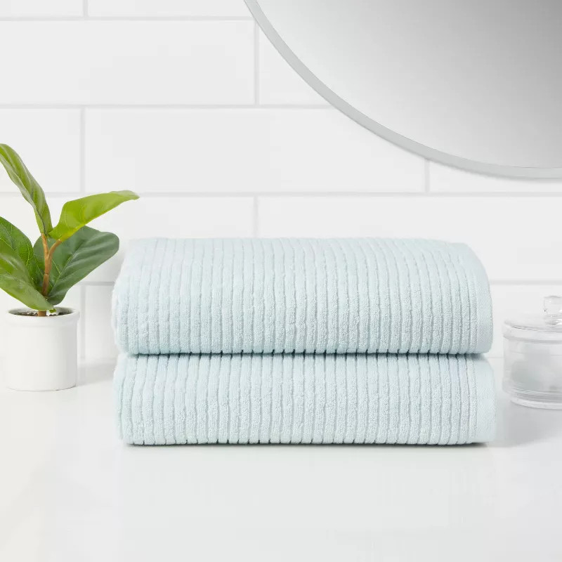 Quick Dry Ribbed Bath Towel Set - Threshold™ | Target
