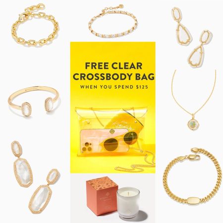 This weekend only
FREE CLEAR CROSSBODY BAG
Kendra Scott jewelry top picks
Gold
White
Pearl
Earrings
Bracelet
Monogram necklace 
Autumn candle
Perfect gift ideas

#LTKitbag #LTKSeasonal #LTKGiftGuide