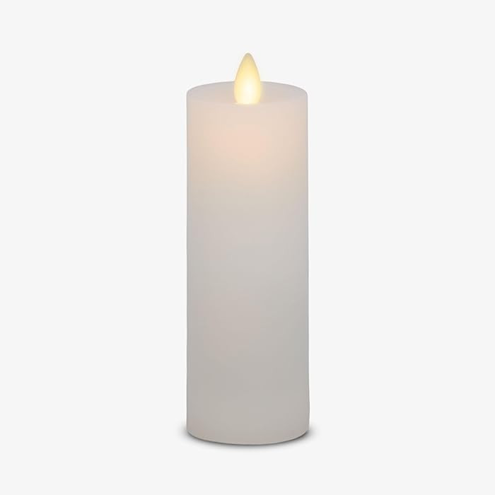 Luminara Classic Slim Flameless LED Candle, White 2" x 6.1", Battery Operated Moving Flame Pillar... | Amazon (US)