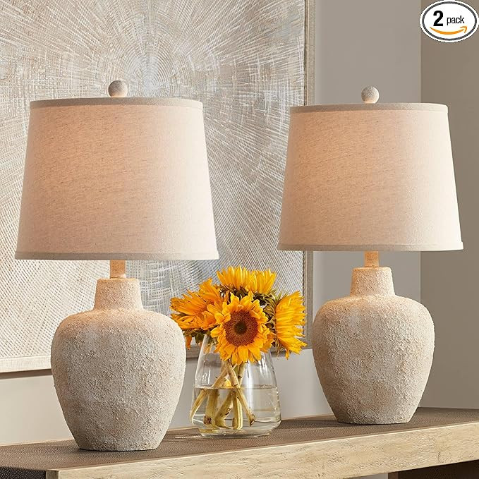 360 Lighting Romeo 23 1/2" High Jar Small Farmhouse Rustic Natural Cottage Coastal Accent Table L... | Amazon (US)