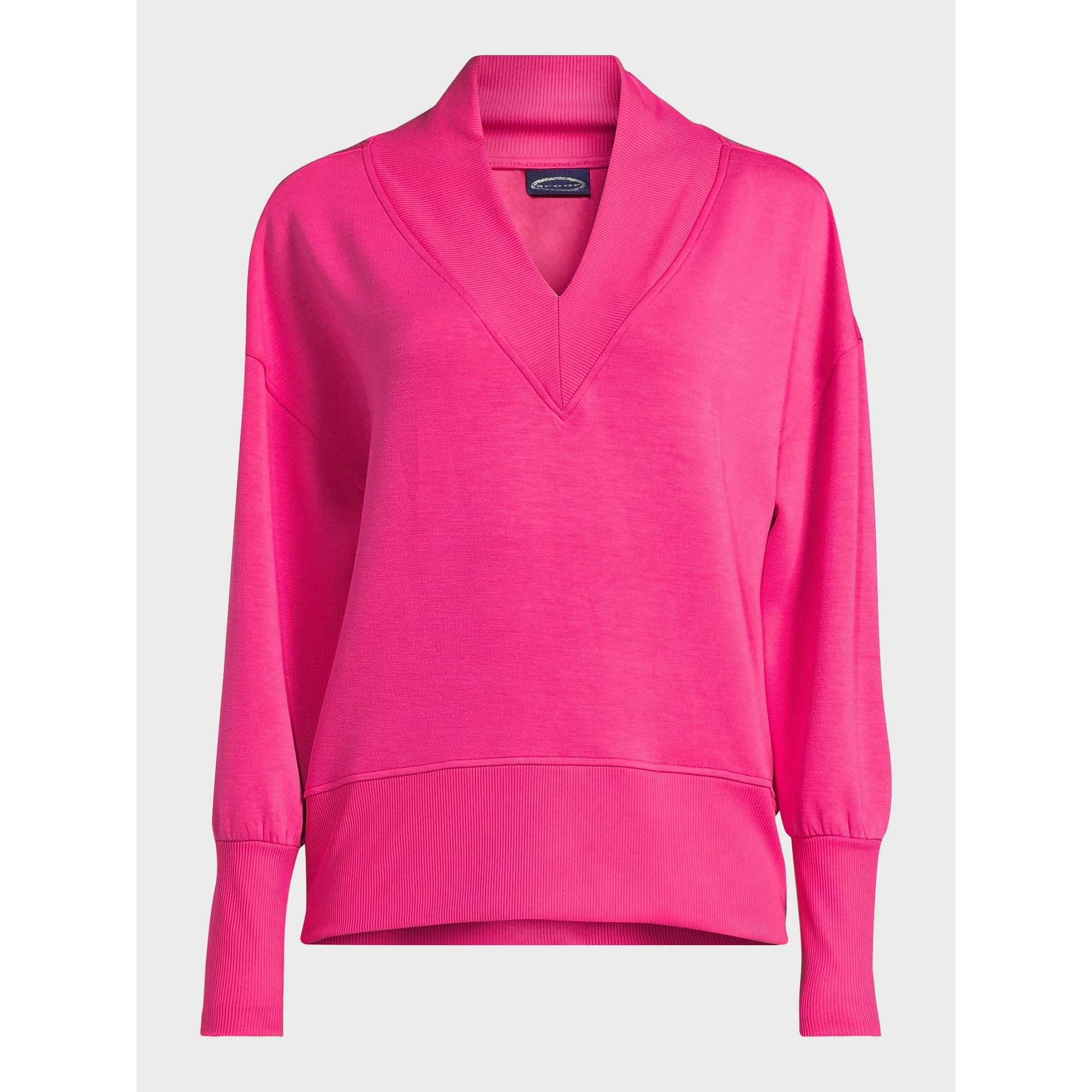 Scoop Women's Scuba Knit V-Neck Sweatshirt, Sizes XS-XXL | Walmart (US)