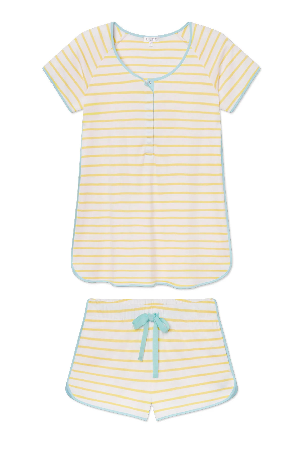 Pima Maternity Shorts Set in Zest Anchor Stripe | Lake Pajamas