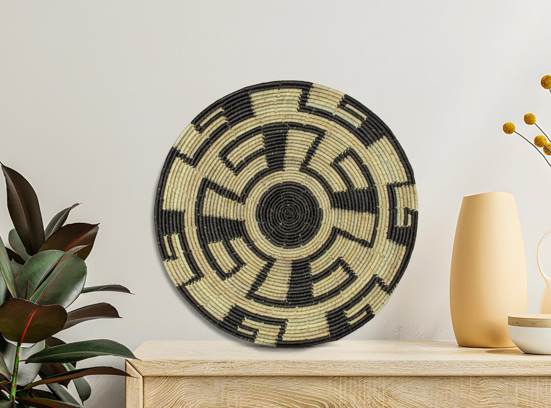 Set of 6 Handwoven Placemats, Boho Woven Charger Plates, Seagrass & Palm Leaf Round Placemat for ... | Etsy (US)