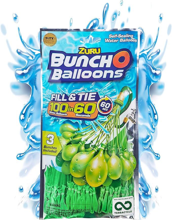 Bunch O Balloons – Instant Water Balloons –  Green (3 bunches – 100 Total Water Balloons) | Amazon (US)
