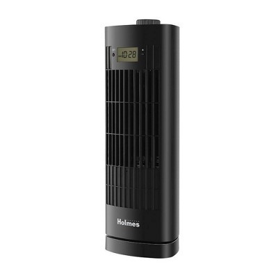 Holmes 13" Oscillating 3 Speed Mini Tower Fan with Digital Clock Black | Target