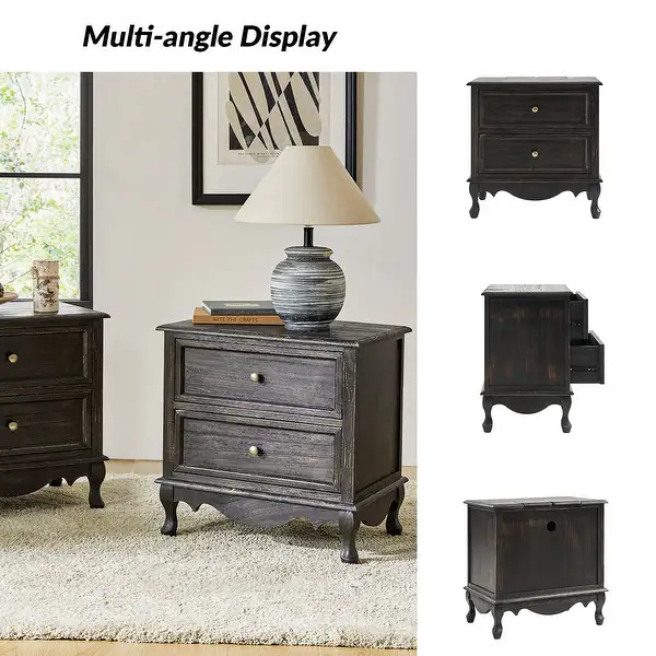 Pallantium 24'' Tall 2 - Drawer End Table with Charging Station Space by HULALA HOME | Bed Bath & Beyond