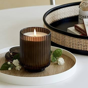 LA JOLIE MUSE Woody Jasmine Candles for Home Scented - Luxury Jar Candles with Aesthetic Glass, C... | Amazon (US)