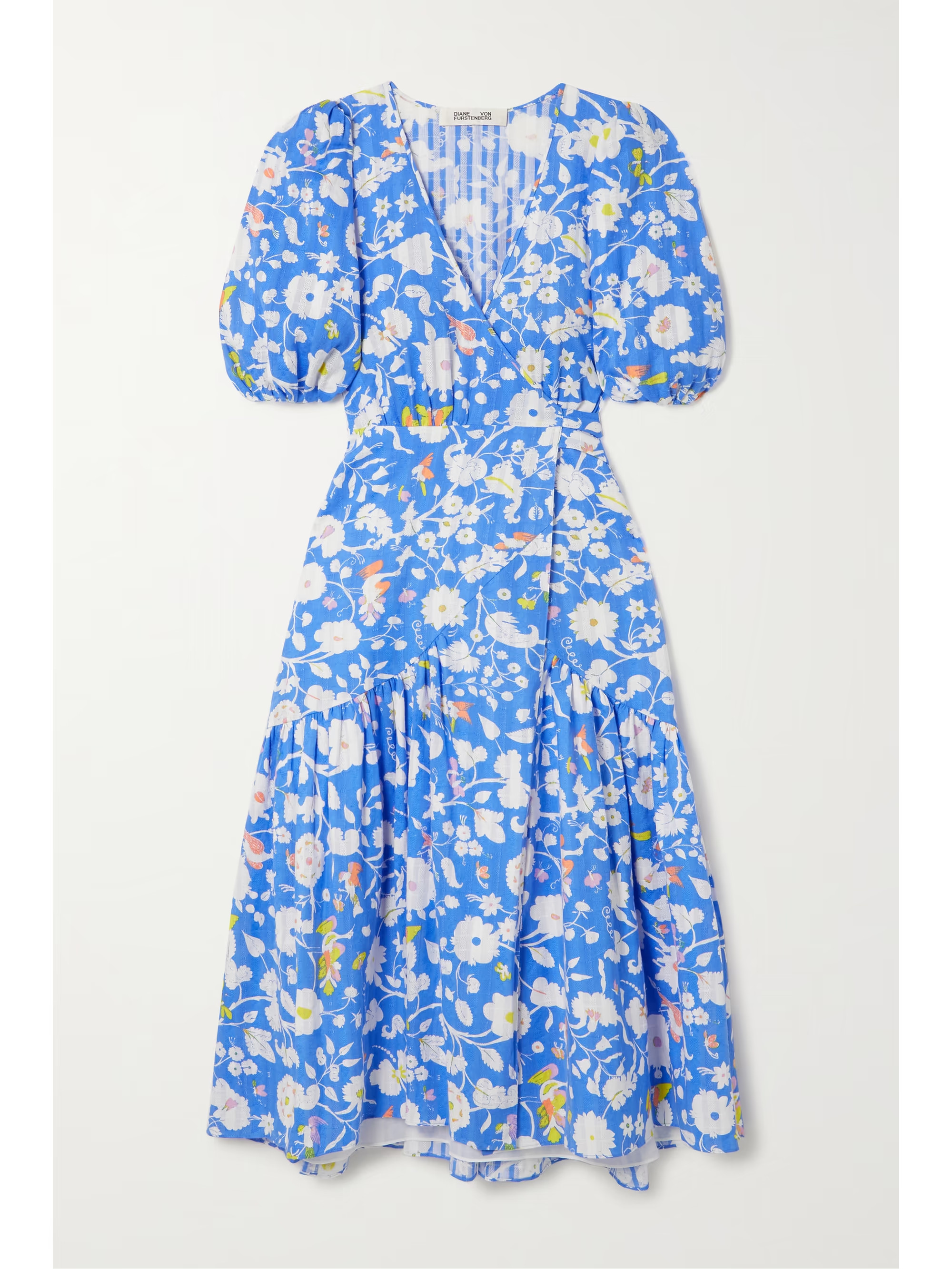 Elektra floral-print cotton-jacquard wrap dress | NET-A-PORTER (US)