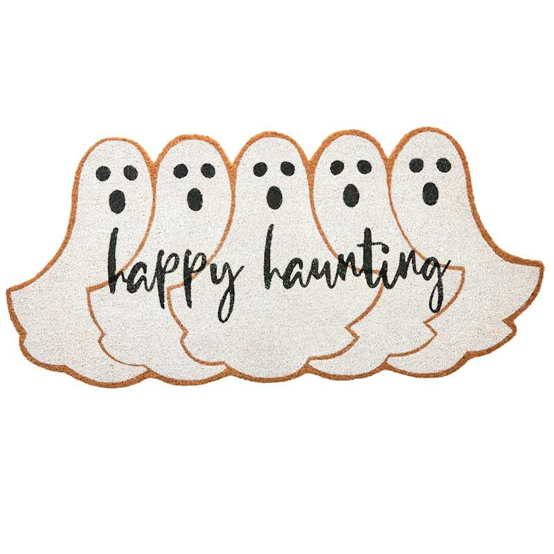 Happy Haunting Ghost Shaped Coir Mat, 22x47 | At Home