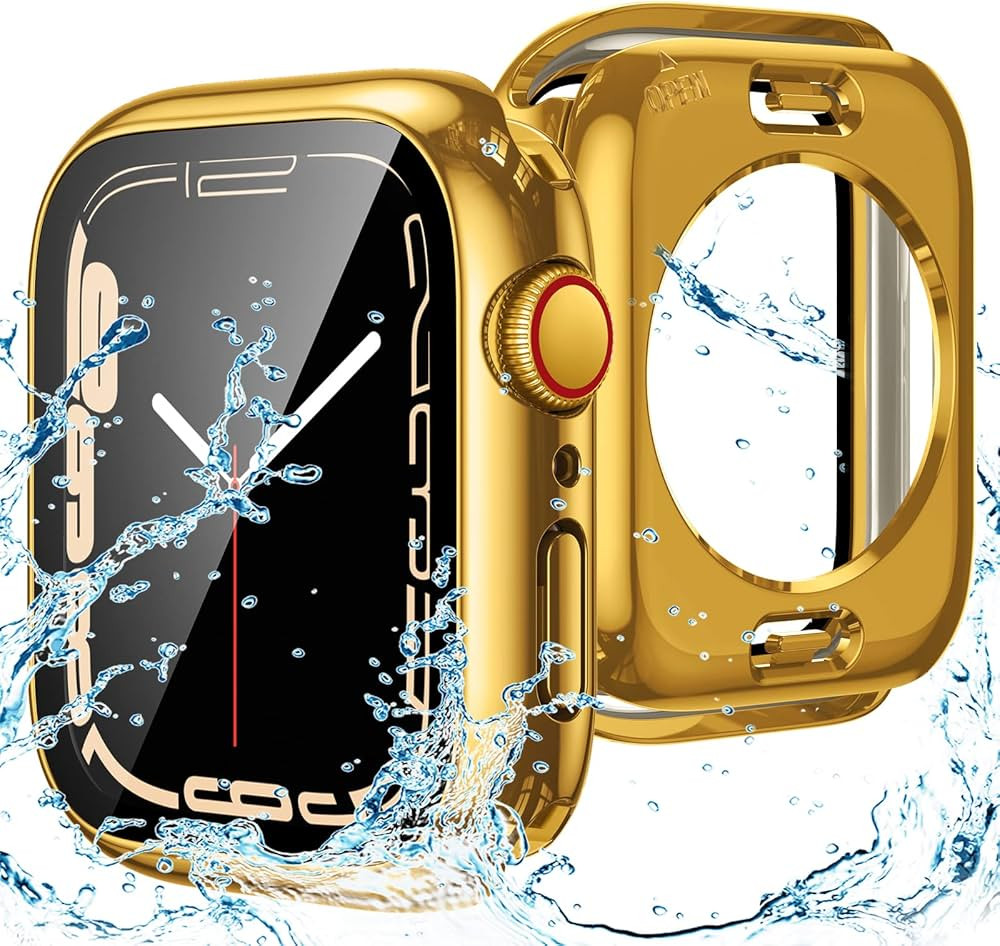 Goton 2 in 1 Waterproof Case for Apple Watch Series 9 8 7 41mm Screen Protector, 360 Protective G... | Amazon (US)