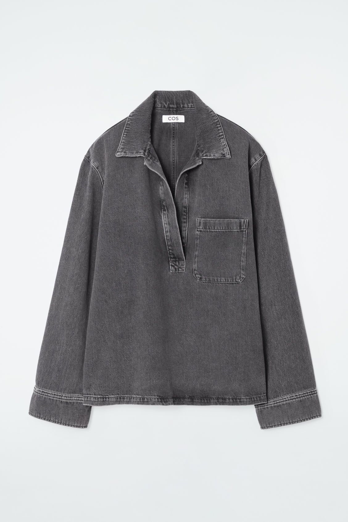 OPEN-COLLAR DENIM SHIRT | COS (US)