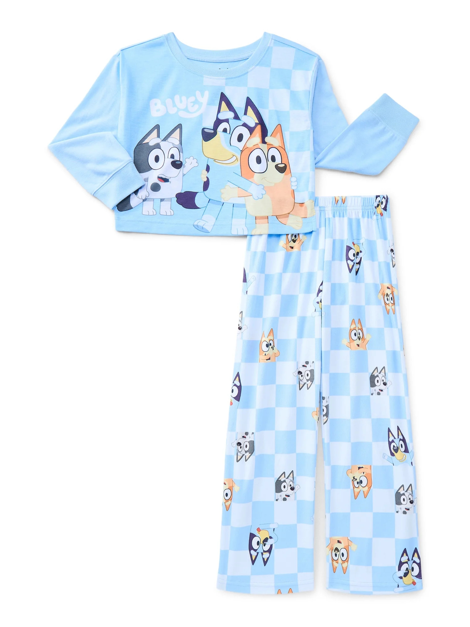 Bluey Girls Long Sleeve Top and Pants Pajama Set, 2-Piece, Sizes 4-12 - Walmart.com | Walmart (US)