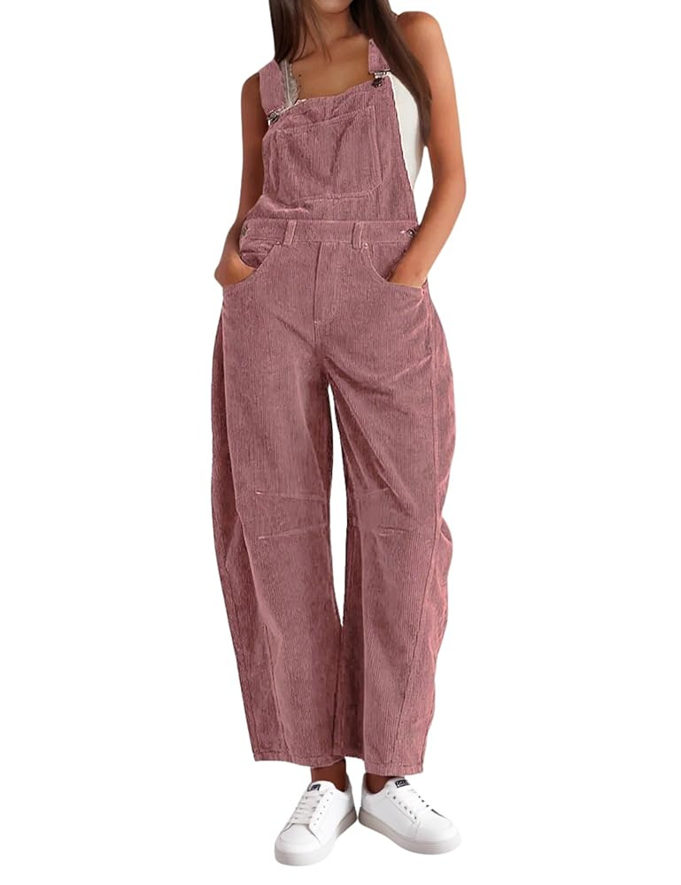 AMEBELLE Corduroy Overalls for Women Barrel Wide Leg Bib Corduroy Pants Women Adjustable Romper J... | Amazon (US)