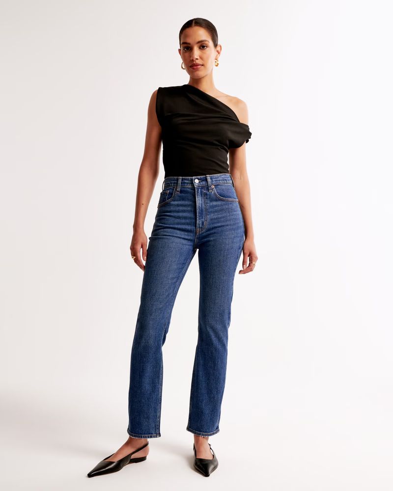 Ultra High Rise Ankle Straight Jean | Abercrombie & Fitch (US)